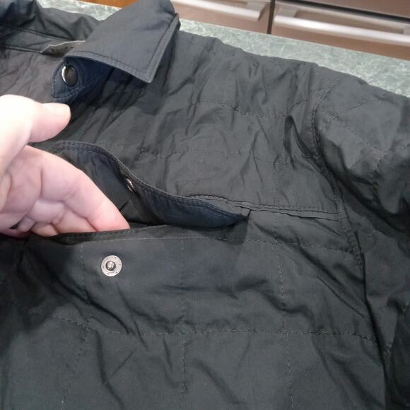 Eddie Bauer EB502 Shirt Jac Snap Button Quilted Shacket Black Men’s Large LOGO - Picture 5 of 16